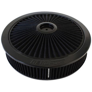 Black Full Flow Air Filter Assembly with 1-1/8" Drop base