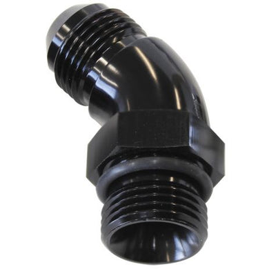 45° ORB to Male AN Full Flow Adapter -20 ORB to -20AN 
With Jam Nut