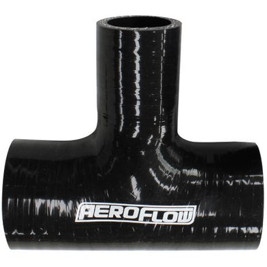 Gloss Black Silicone Tee Hose 1-1/2 (38mm) Run I.D to 1 (25mm) Side I.D