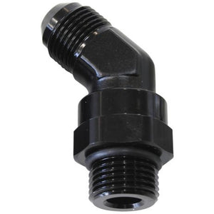 45° ORB Swivel to Male Flare Adapter -6 to -6 
Black Finish